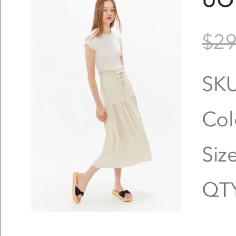 Urban outfitters linen lace up skirt
